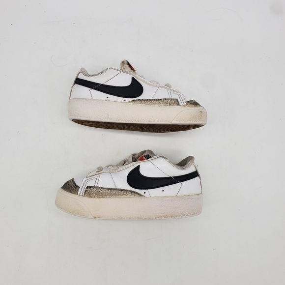 Nike Shoes Toddler 5c Blazer Low 77 Kids White Gray Black Strap DA4076-101 - Picture 8 of 10